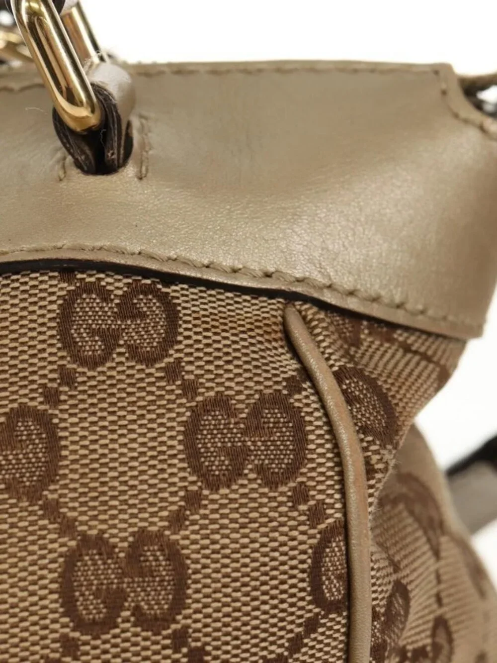 GUCCI GG Canvas Hand Bag 2way Beige Gold 269894 Auth 158077 - Picture 15 of 16